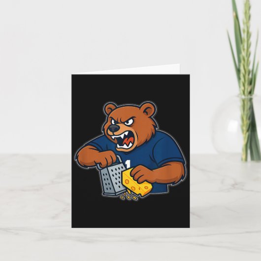 Bear Grating Cheese Funny Kaart (Voorkant)