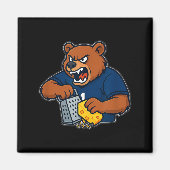 Bear Grating Cheese Funny  Magneet (Voorkant)
