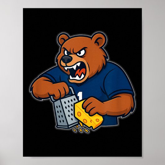 Bear Grating Cheese Funny  Poster (Voorkant)