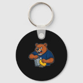 Bear Grating Cheese Funny Sleutelhanger (Voorkant)