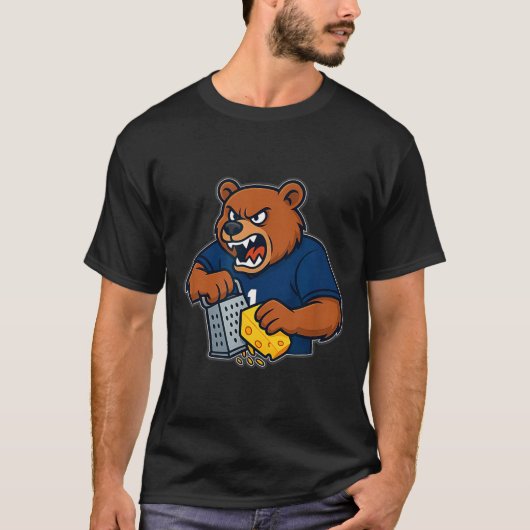 Bear Grating Cheese Funny  T-shirt (Voorkant)