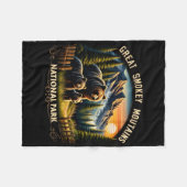 Bear Great Smokey Mountains National Park Black Be Fleece Deken (Voorkant (Horizontaal))