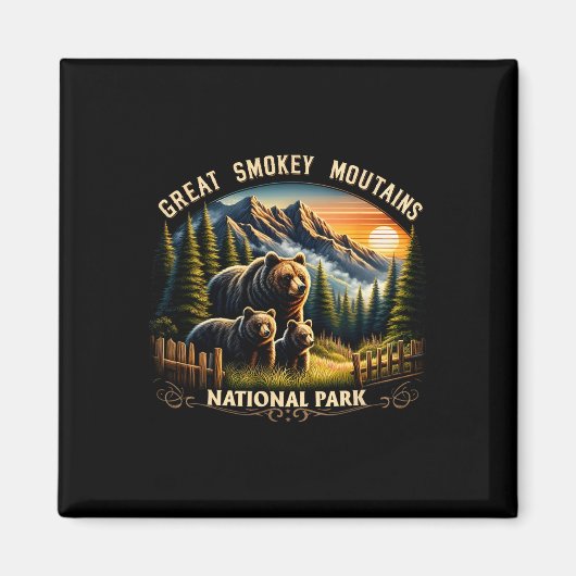 Bear Great Smokey Mountains National Park Black Be Magneet (Voorkant)