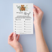Bear Greenery How old were They Shower Game Card Flyer (Hand)