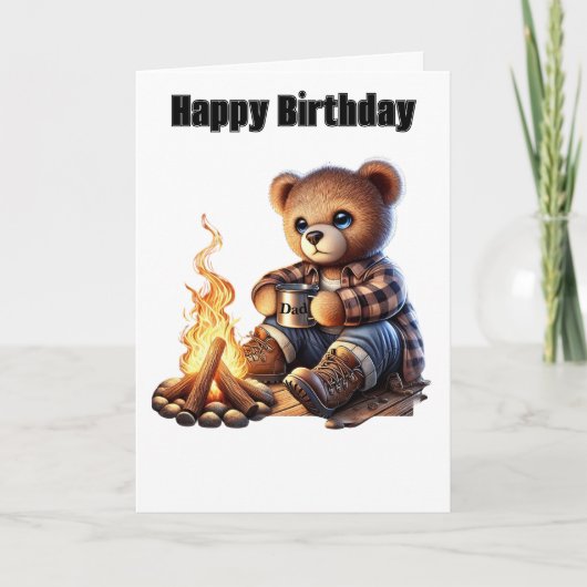 bear greeting card for Father's Day or Birthday Feestdagen Kaart (Voorkant)