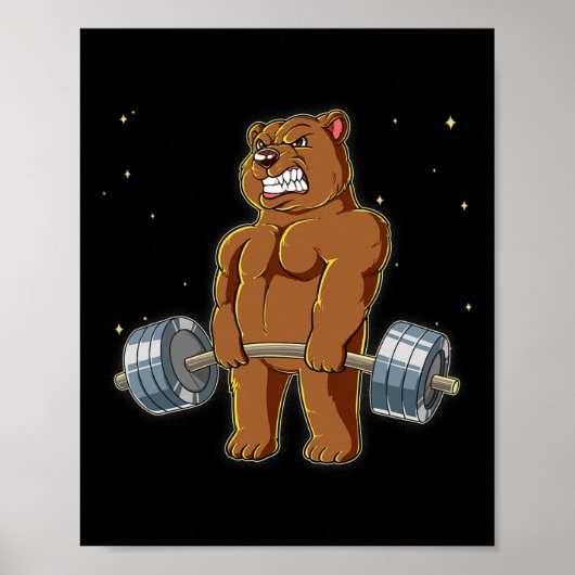 Bear Gym Krachttraining Deadlift Poster (Voorkant)