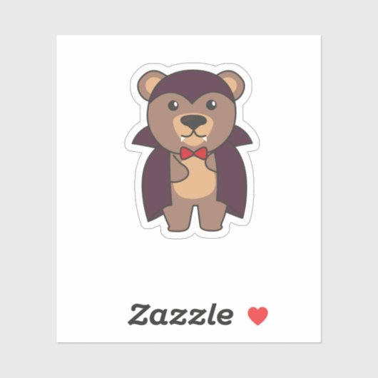 Bear Halloween Cute Devil Kids Vampire Costume Sticker (Vel)