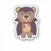 Bear Halloween Cute Devil Kids Vampire Costume Sticker (Voorkant)