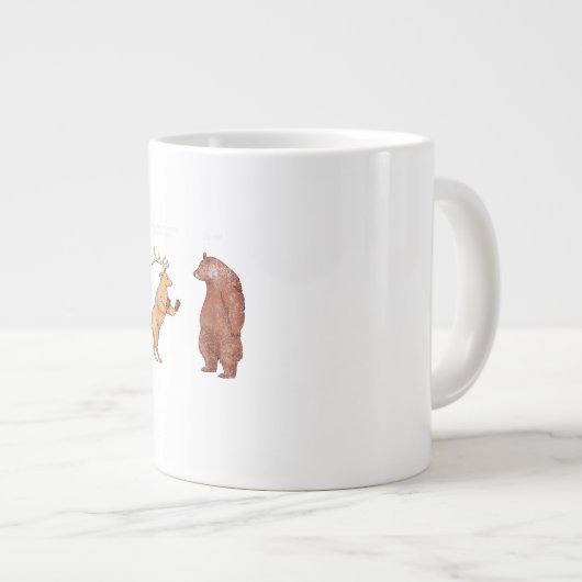 Bear Hands Oh Deer Funny Sayings Pun Gift  Grote Koffiekop (Voorkant rechts)