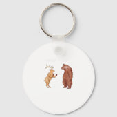 Bear Hands Oh Deer Funny Sayings Pun Gift Keychain (Voorkant)