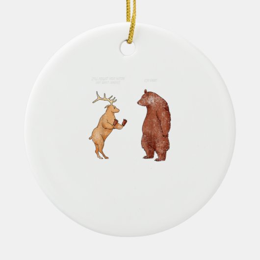 Bear Hands Oh Deer Funny Sayings Pun Gift Ornament (Voorkant)