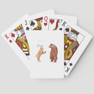 Bear Hands Oh Deer Funny Sayings Pun Gift  Pokerkaarten