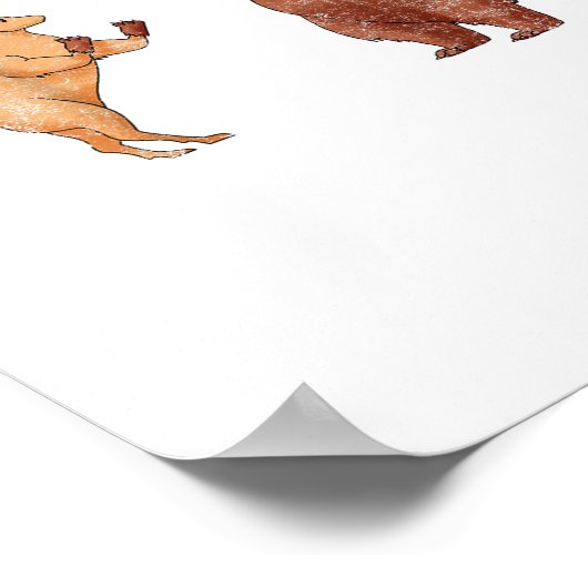 Bear Hands Oh Deer Funny Sayings Pun Gift Poster (Hoek)