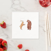 Bear Hands Oh Deer Funny Sayings Pun Gift  Servet (Insitu)