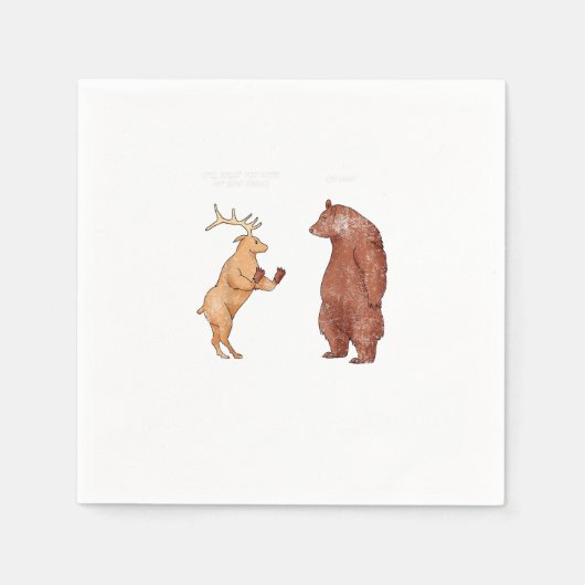 Bear Hands Oh Deer Funny Sayings Pun Gift  Servet (Voorkant)