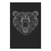 Bear head roaring perfect poster (Voorkant)