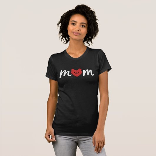 Bear Heart Mom Minimalist Love T-shirt (Voorkant volledig)