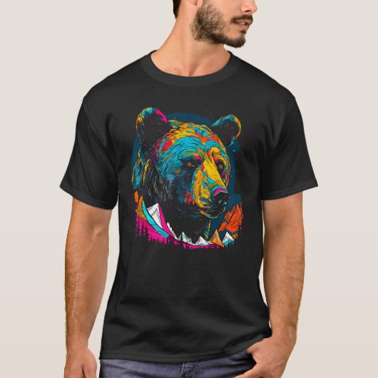 Bear Heart Soul Mountain Hiking Camping T-shirt (Voorkant)