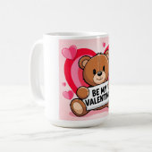 Bear hearts Be my Valentine Koffiemok (Voorkant links)