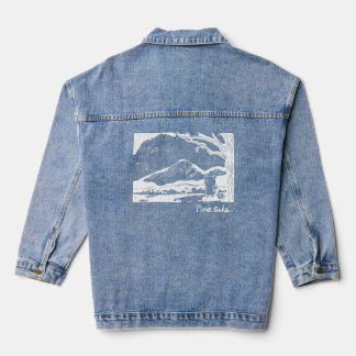 Bear Hiker at Mountain Sunset – Whimsical Denim Ja Jacket