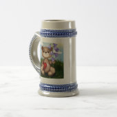 Bear Holding Bouquet Flower-30926 Bierpul (Voorkant links)