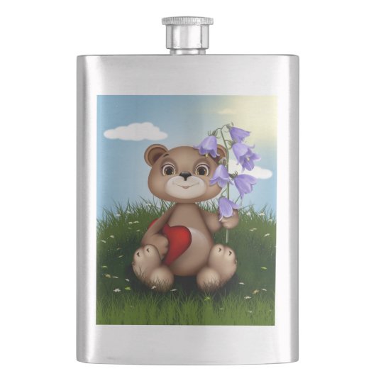 Bear Holding Bouquet Flower-30926 Flacon (Voorkant)