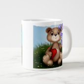 Bear Holding Bouquet Flower-30926 Grote Koffiekop (Voorkant rechts)