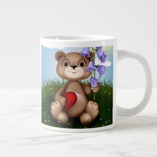 Bear Holding Bouquet Flower-30926 Grote Koffiekop (Rechts)