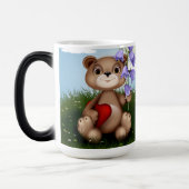 Bear Holding Bouquet Flower-30926 Magische Mok (Links)