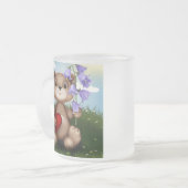 Bear Holding Bouquet Flower-30926 Matglas Koffiemok (Voorkant links)