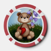 Bear Holding Bouquet Flower-30926 Poker Chips (Achterkant)