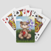 Bear Holding Bouquet Flower-30926 Pokerkaarten (Achterkant)