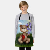 Bear Holding Bouquet Flower-30926 Schort (Gedragen)