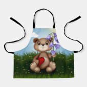 Bear Holding Bouquet Flower-30926 Schort (Voorkant)