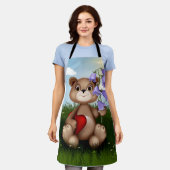 Bear Holding Bouquet Flower-30926 Schort (Gedragen)