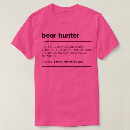 Bear Hunter Funny 242 T-shirt (Design voorkant)