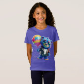  Bear in a Leather Jacket, Happy Birthday, by Nata T-shirt (Voorkant volledig)