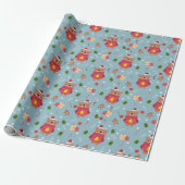 Bear in Holiday Sweater Wrapping Paper Cadeaupapier (Uitgerold)
