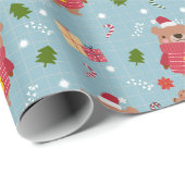 Bear in Holiday Sweater Wrapping Paper Cadeaupapier (Rol Hoek)