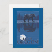 Bear in Moonlight - Bend, Oregon Briefkaart (Voorkant / Achterkant)