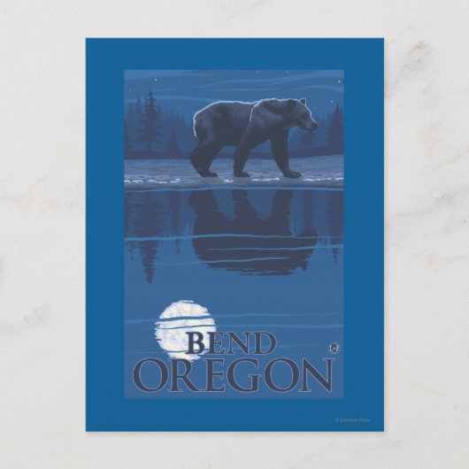 Bear in Moonlight - Bend, Oregon Briefkaart (Voorkant)