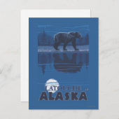 Bear in Moonlight - Latouche, Alaska Briefkaart (Voorkant / Achterkant)