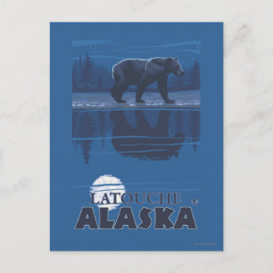 Bear in Moonlight - Latouche, Alaska Briefkaart