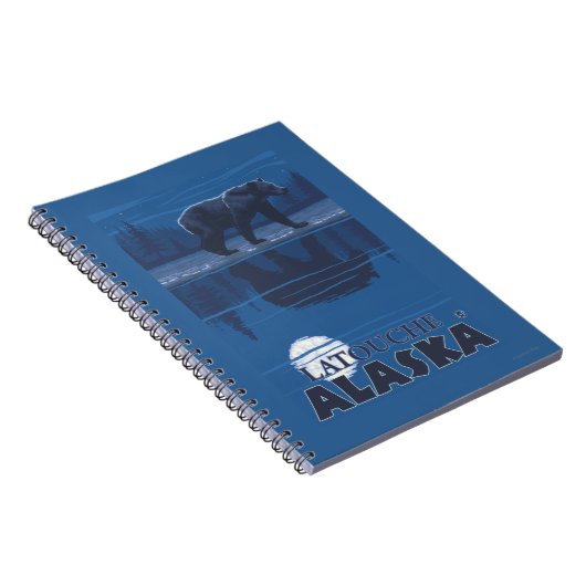 Bear in Moonlight - Latouche, Alaska Notitieboek (Rechterzijde)