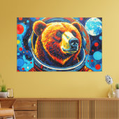 BEAR IN SPACE-4 CANVAS AFDRUK (Insitu (Woonkamer))