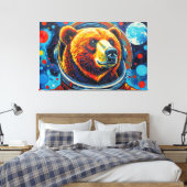 BEAR IN SPACE-4 CANVAS AFDRUK (Insitu (Slaapkamer))