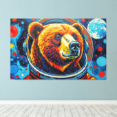 BEAR IN SPACE-4 CANVAS AFDRUK (Insitu (Houten vloer))
