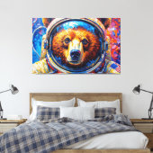 BEAR IN SPACE-6 CANVAS AFDRUK (Insitu (Slaapkamer))