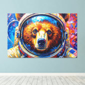 BEAR IN SPACE-6 CANVAS AFDRUK (Insitu (Houten vloer))