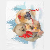 BEAR-ING GIFTS Chow & Bear fleece deken - 3 maten (Voorkant)